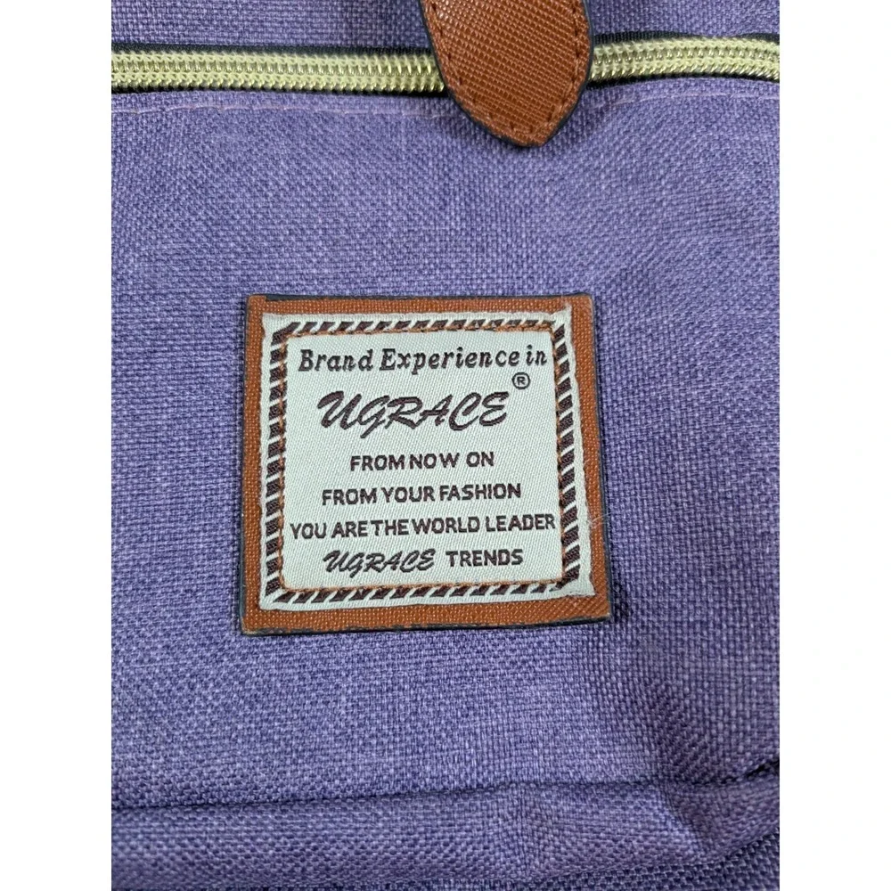 Purple Laptop Backpack with Contrast Trim - Unbranded